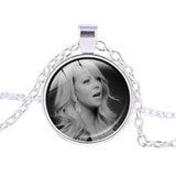 Mariah Carey pendant Mariah Carey Singer photo charm necklace Glass Round Dome Silver plated pendant trendy Chokers jewelry
