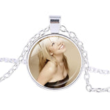 Mariah Carey pendant Mariah Carey Singer photo charm necklace Glass Round Dome Silver plated pendant trendy Chokers jewelry