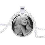 Mariah Carey pendant Mariah Carey Singer photo charm necklace Glass Round Dome Silver plated pendant trendy Chokers jewelry
