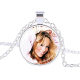 Mariah Carey pendant Mariah Carey Singer photo charm necklace Glass Round Dome Silver plated pendant trendy Chokers jewelry