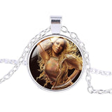 Mariah Carey pendant Mariah Carey Singer photo charm necklace Glass Round Dome Silver plated pendant trendy Chokers jewelry