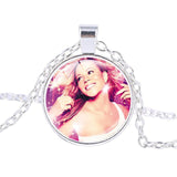 Mariah Carey pendant Mariah Carey Singer photo charm necklace Glass Round Dome Silver plated pendant trendy Chokers jewelry