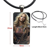For Women Party Gift Singer Mariah Carey Glass Pendant Galaxy Pendant Necklace Women Steel Plated Necklaces Jewelry