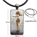 For Women Party Gift Singer Mariah Carey Glass Pendant Galaxy Pendant Necklace Women Steel Plated Necklaces Jewelry