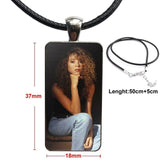 For Women Party Gift Singer Mariah Carey Glass Pendant Galaxy Pendant Necklace Women Steel Plated Necklaces Jewelry