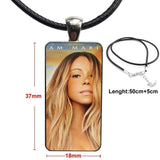 For Women Party Gift Singer Mariah Carey Glass Pendant Galaxy Pendant Necklace Women Steel Plated Necklaces Jewelry