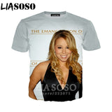 Summer New Men Women Fashion Sweatshirt 3D Print Singer Mariah Carey Short Sleeve T-Shirt Unisex Hip Hop Pullover