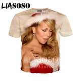 LIASOSO t-shirt 3D print Men women Mariah Carey star Anime streetwear top t shirt Harajuku clothes punk tshirt Short Sleeve E442