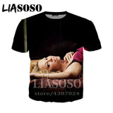 LIASOSO t-shirt 3D print Men women Mariah Carey star Anime streetwear top t shirt Harajuku clothes punk tshirt Short Sleeve E442
