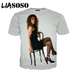 LIASOSO t-shirt 3D print Men women Mariah Carey star Anime streetwear top t shirt Harajuku clothes punk tshirt Short Sleeve E442
