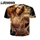 LIASOSO t-shirt 3D print Men women Mariah Carey star Anime streetwear top t shirt Harajuku clothes punk tshirt Short Sleeve E442